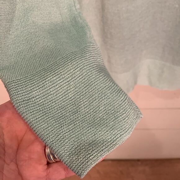 J Jill linen blend 3/4 sleeve light blue knit sweater size XS petite - Picture 5 of 11